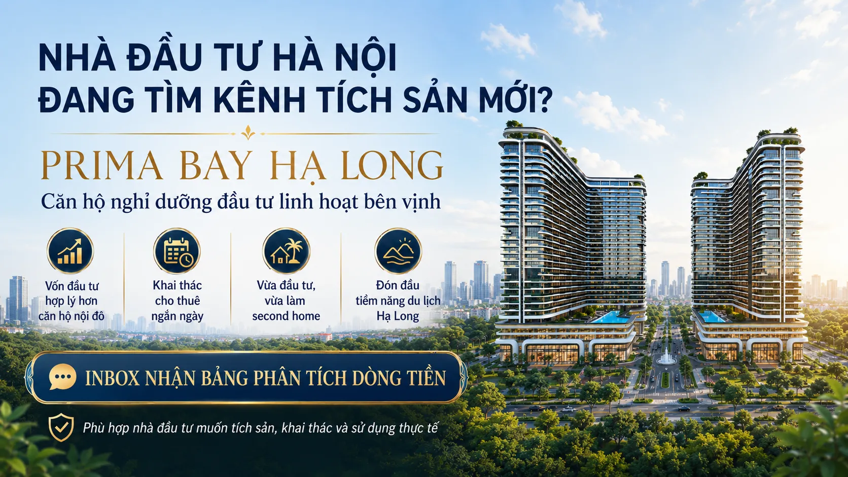 Đầu tư căn hộ Prima Bay Hạ Long dành cho khách Hà Nội có nhu cầu tích sản